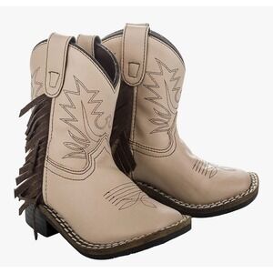 TuffRider Children's Fringe Tan Cowboy Boots 12C‎